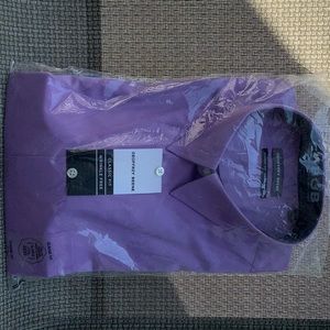 Geoffrey Beene Classic Fit Wrinkle Free Dress Shirt XL 17 1/2-32/33 Purple NWT